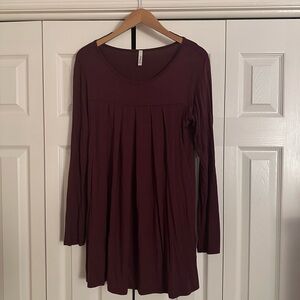 Elegant Burgundy Long Sleeve Top